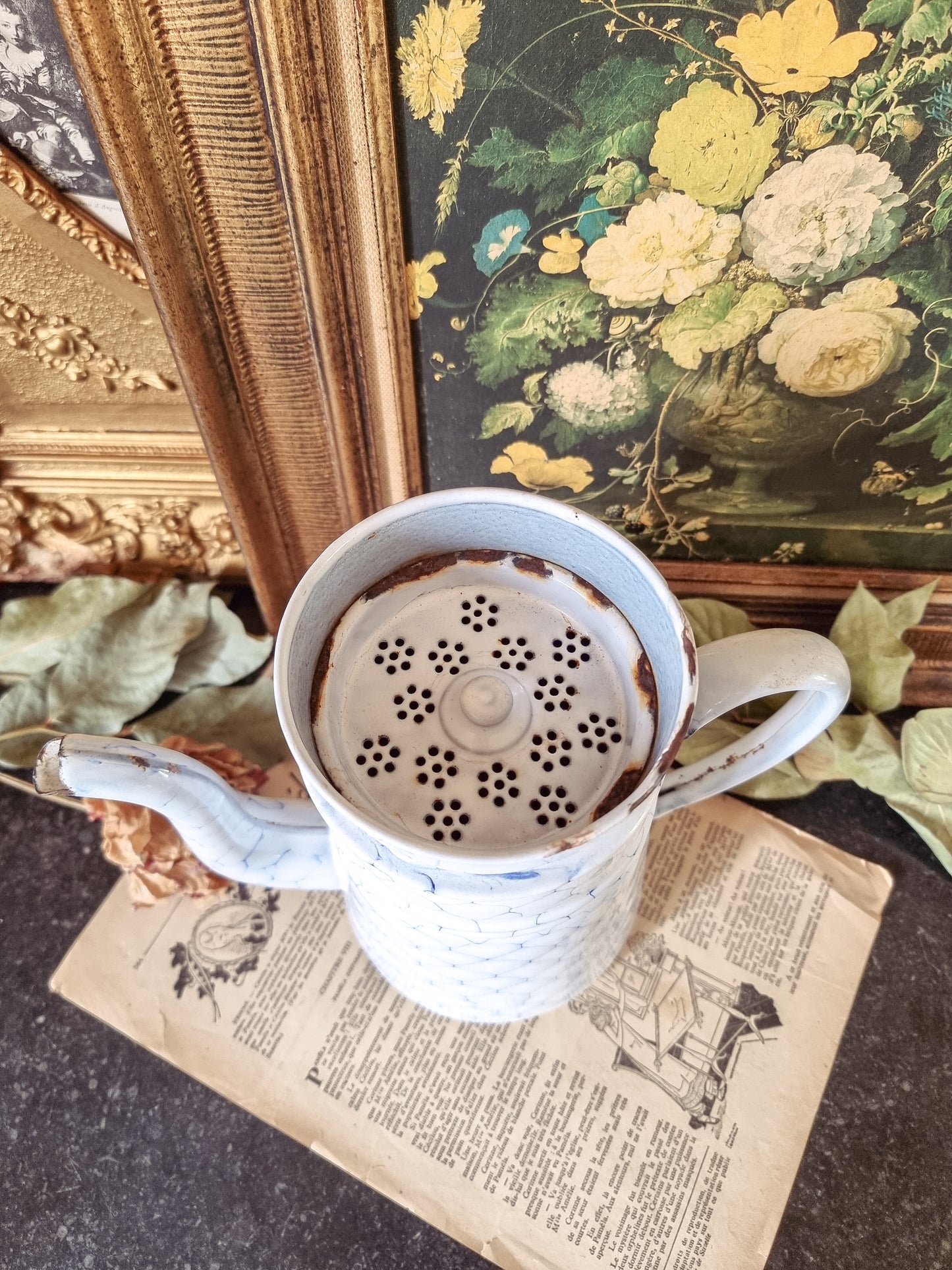 GRANDE CAFETIÈRE ÉMAILLÉE