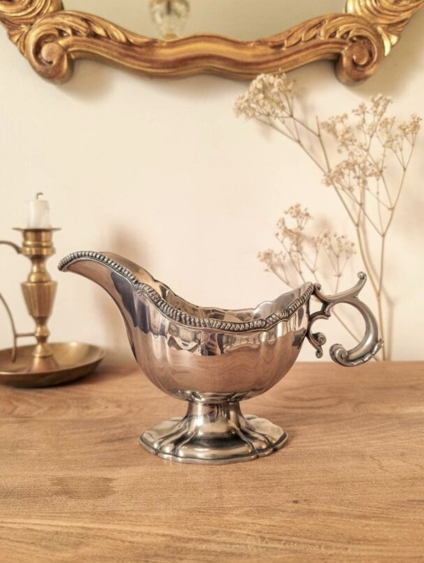 SAUCIÈRE EN MÉTAL ARGENTÉ