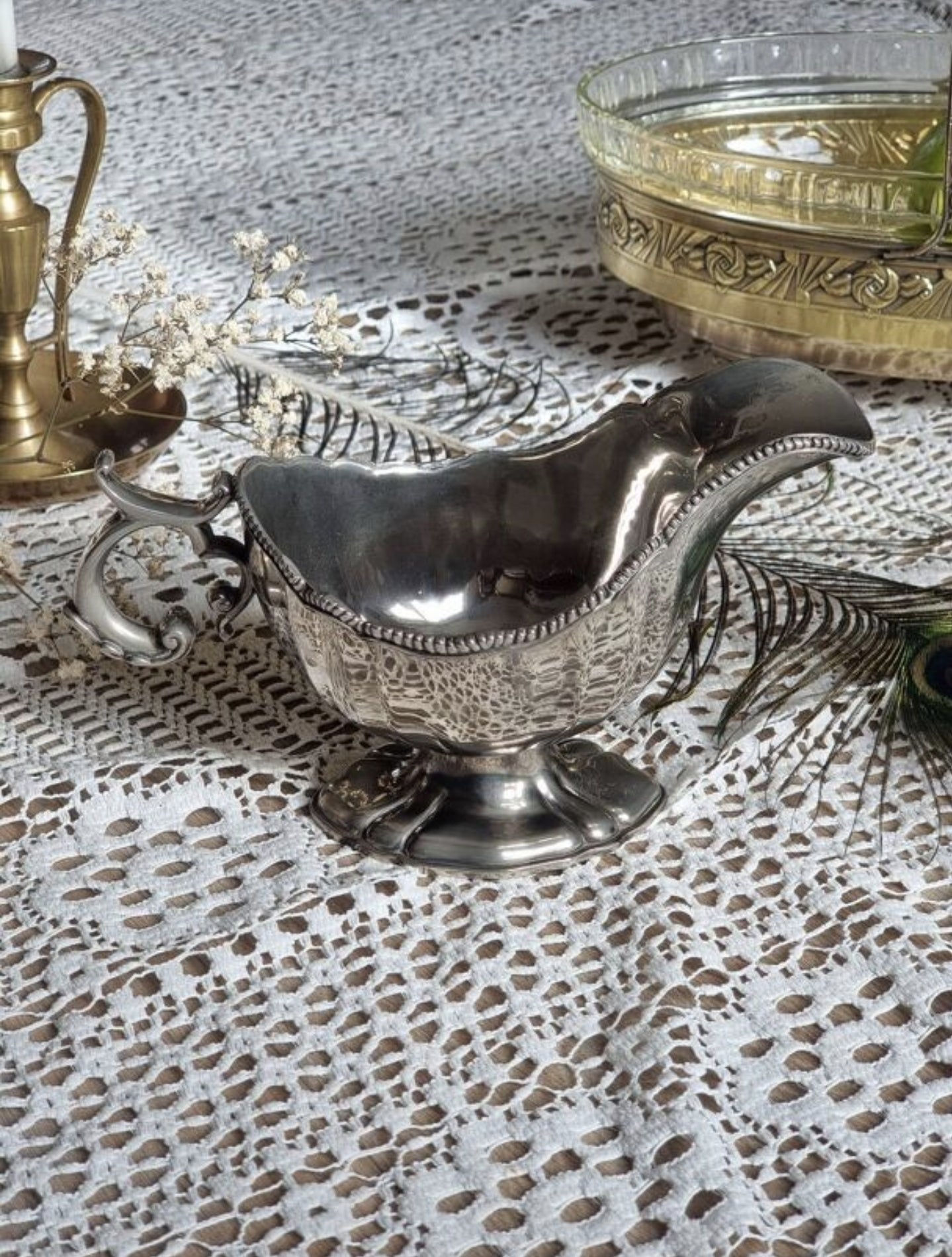 SAUCIÈRE EN MÉTAL ARGENTÉ