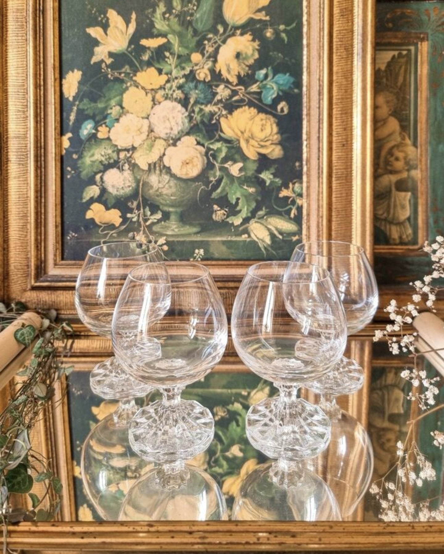 4 VERRES À COGNAC EN CRISTAL