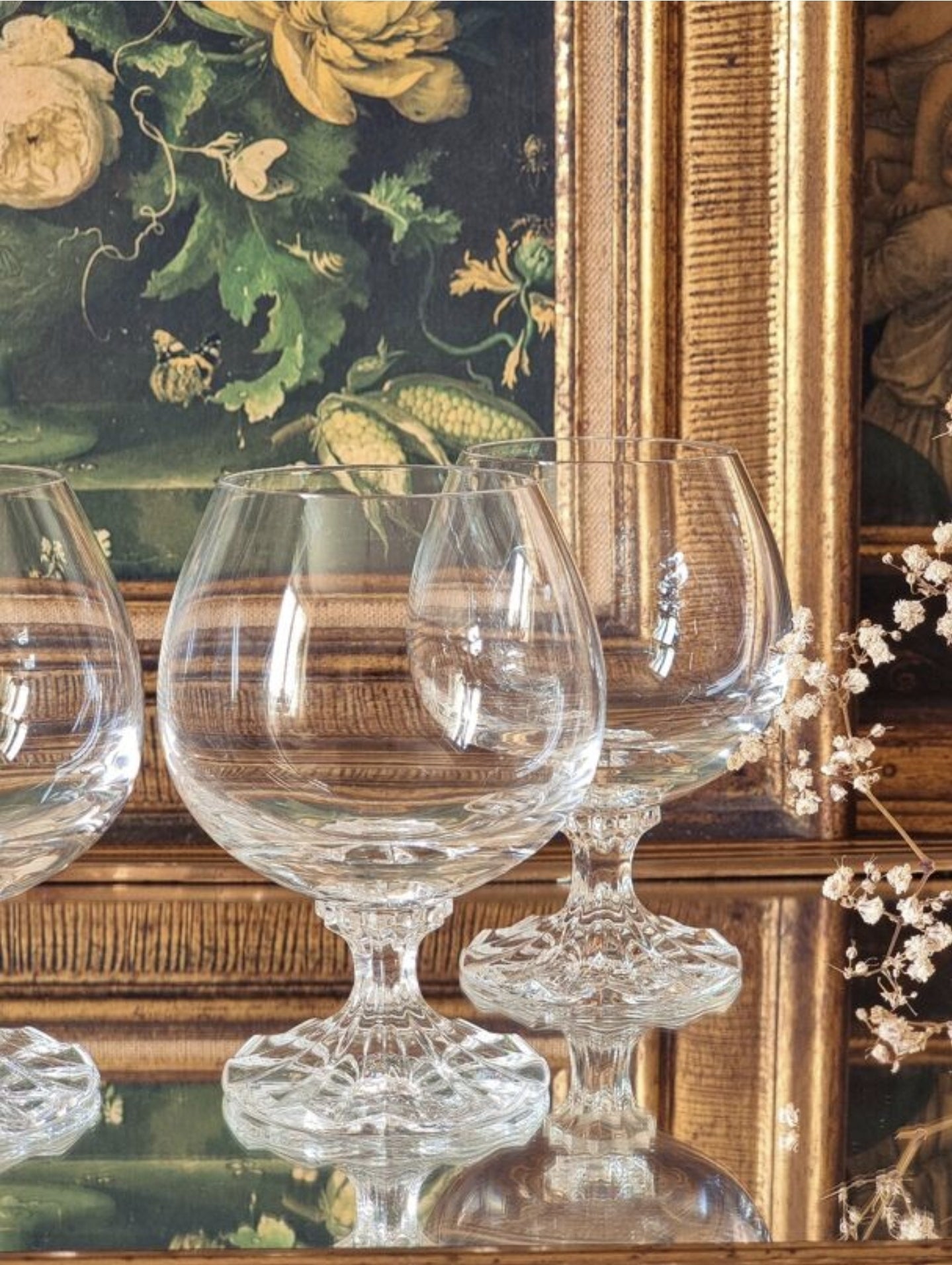 4 VERRES À COGNAC EN CRISTAL