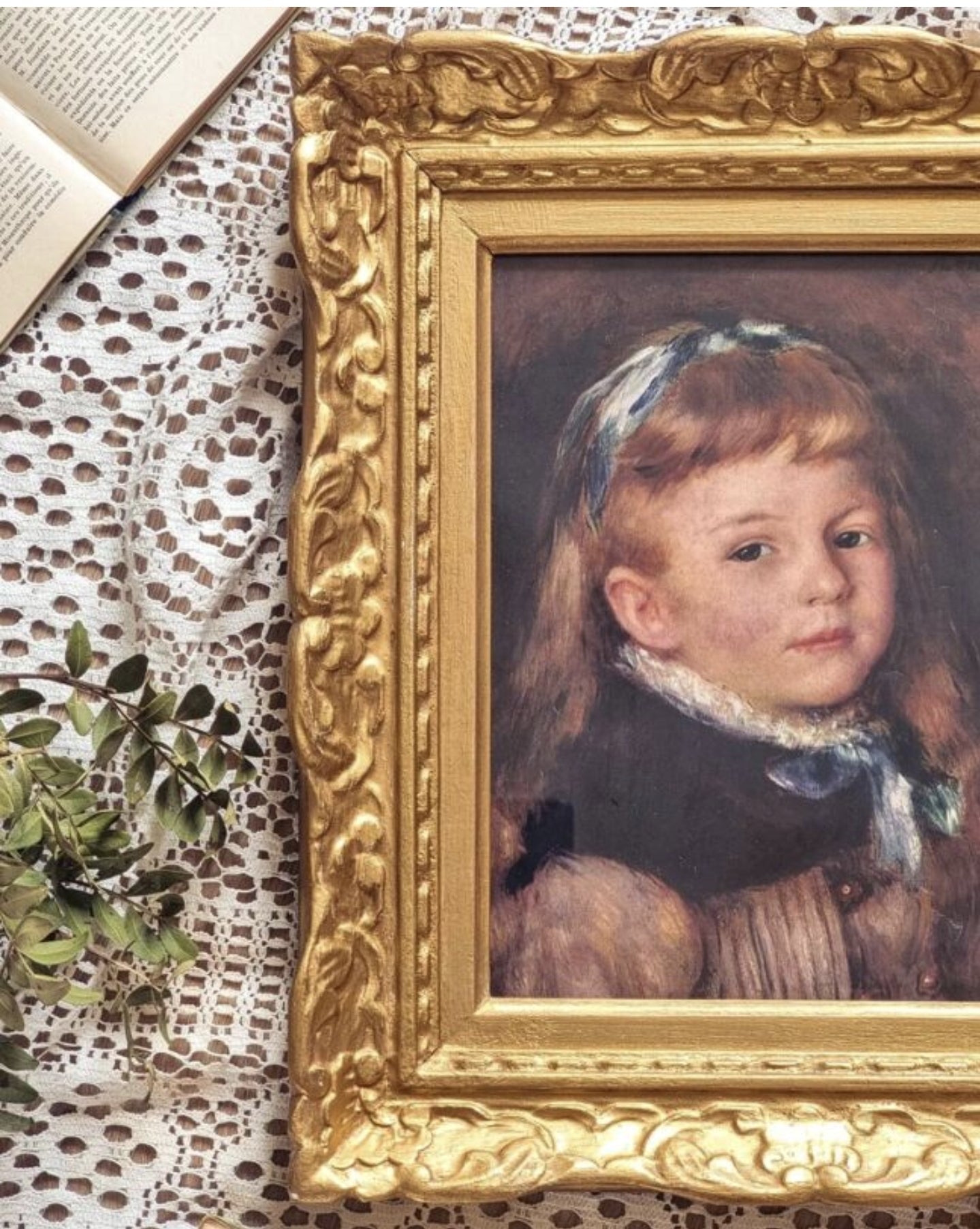 Cadre baroque et sa reproduction de Renoir