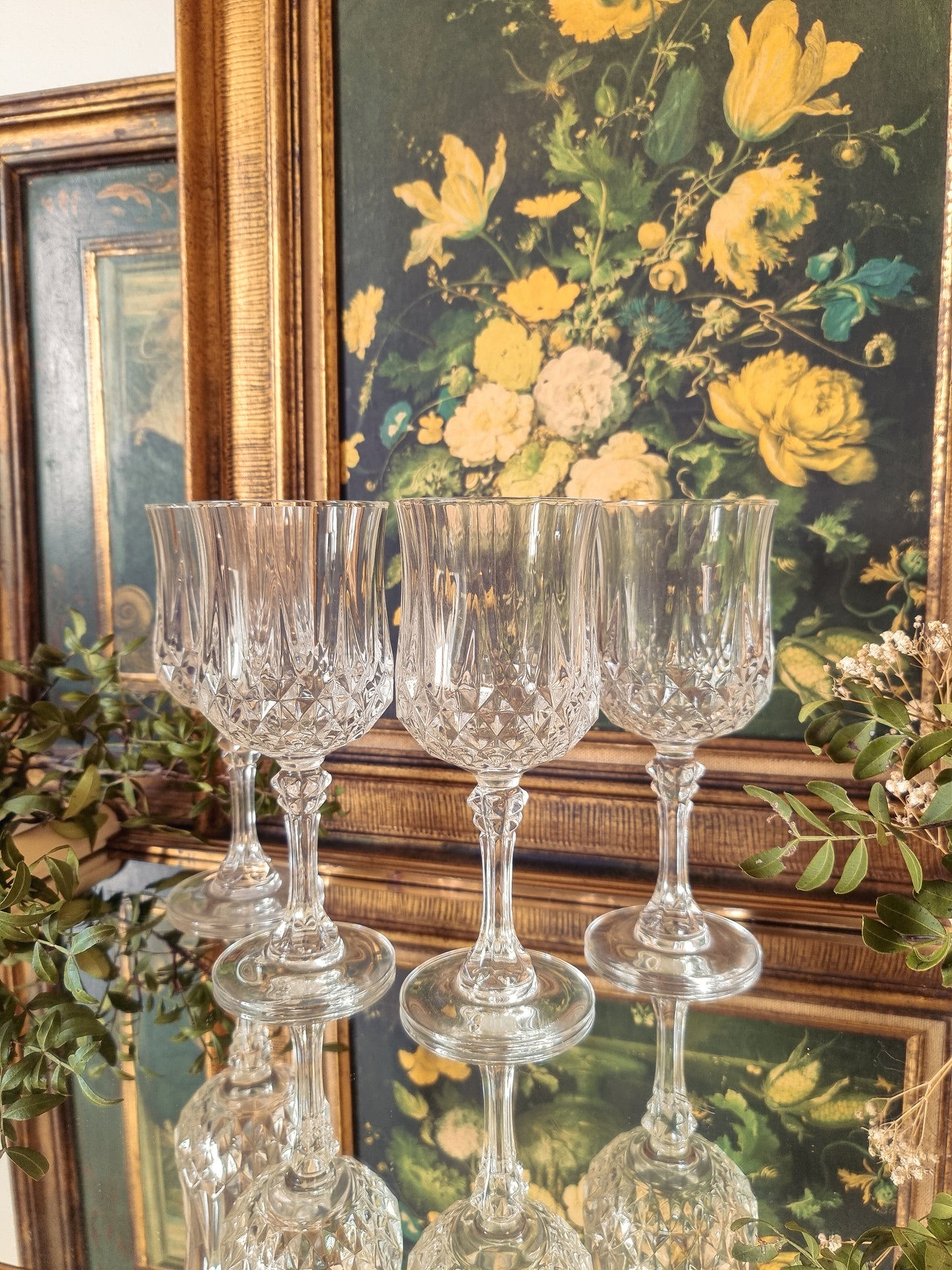 4 VERRES À PIED EN CRISTAL