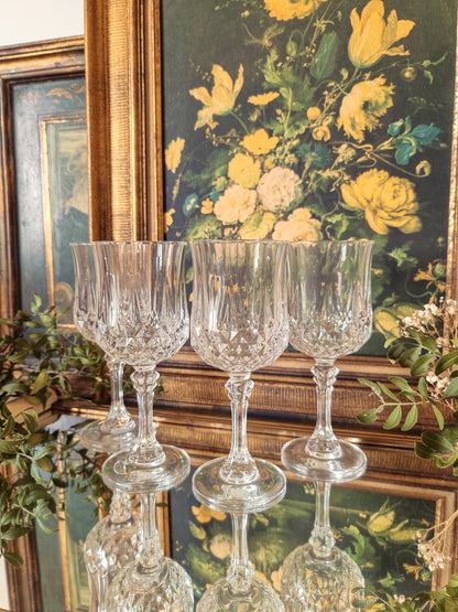 4 VERRES À PIED EN CRISTAL