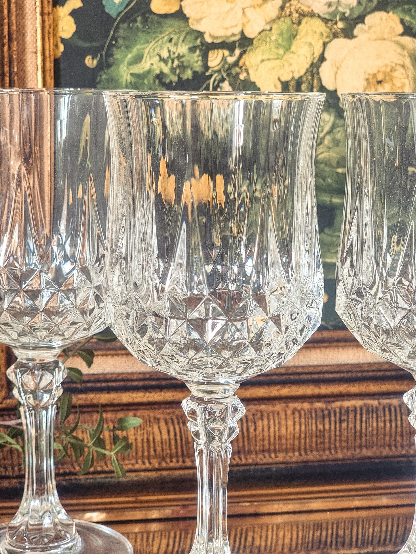 4 VERRES À PIED EN CRISTAL