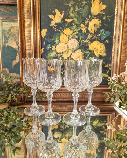 4 VERRES À PIED EN CRISTAL