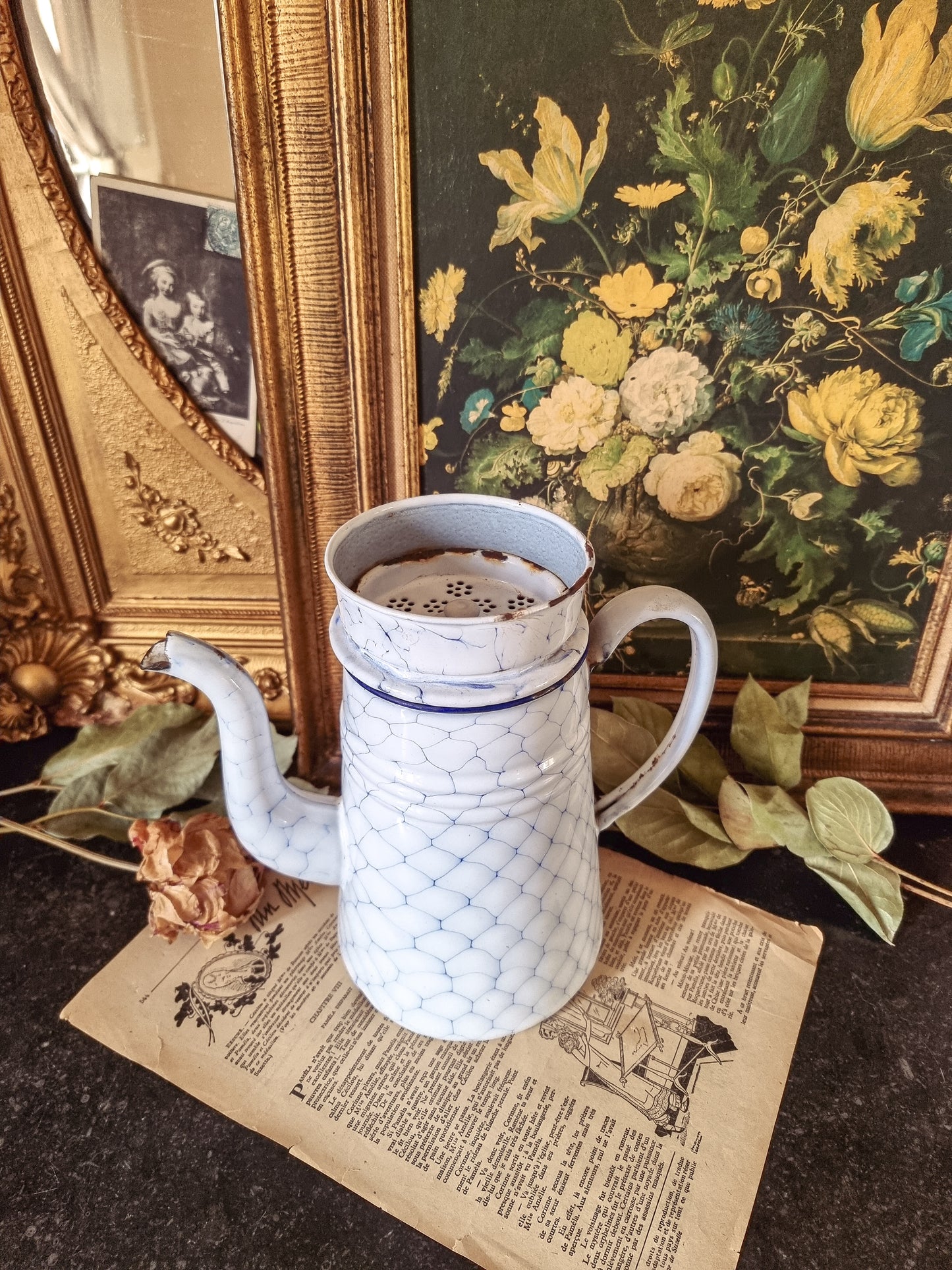 GRANDE CAFETIÈRE ÉMAILLÉE