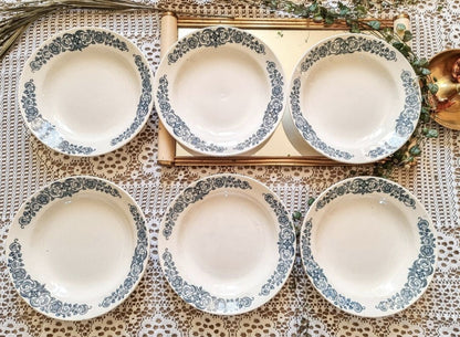 6 ASSIETTES CREUSES EN TERRE DE FER