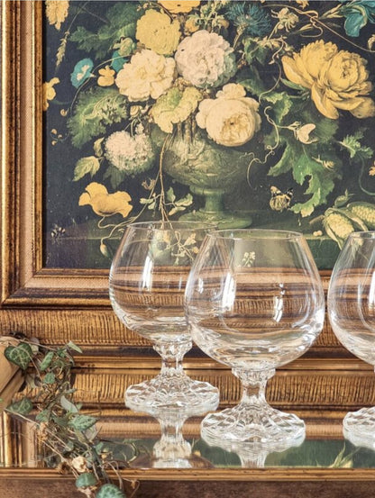 4 VERRES À COGNAC EN CRISTAL