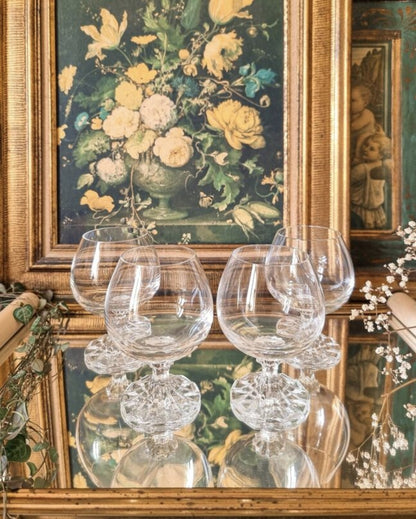4 VERRES À COGNAC EN CRISTAL