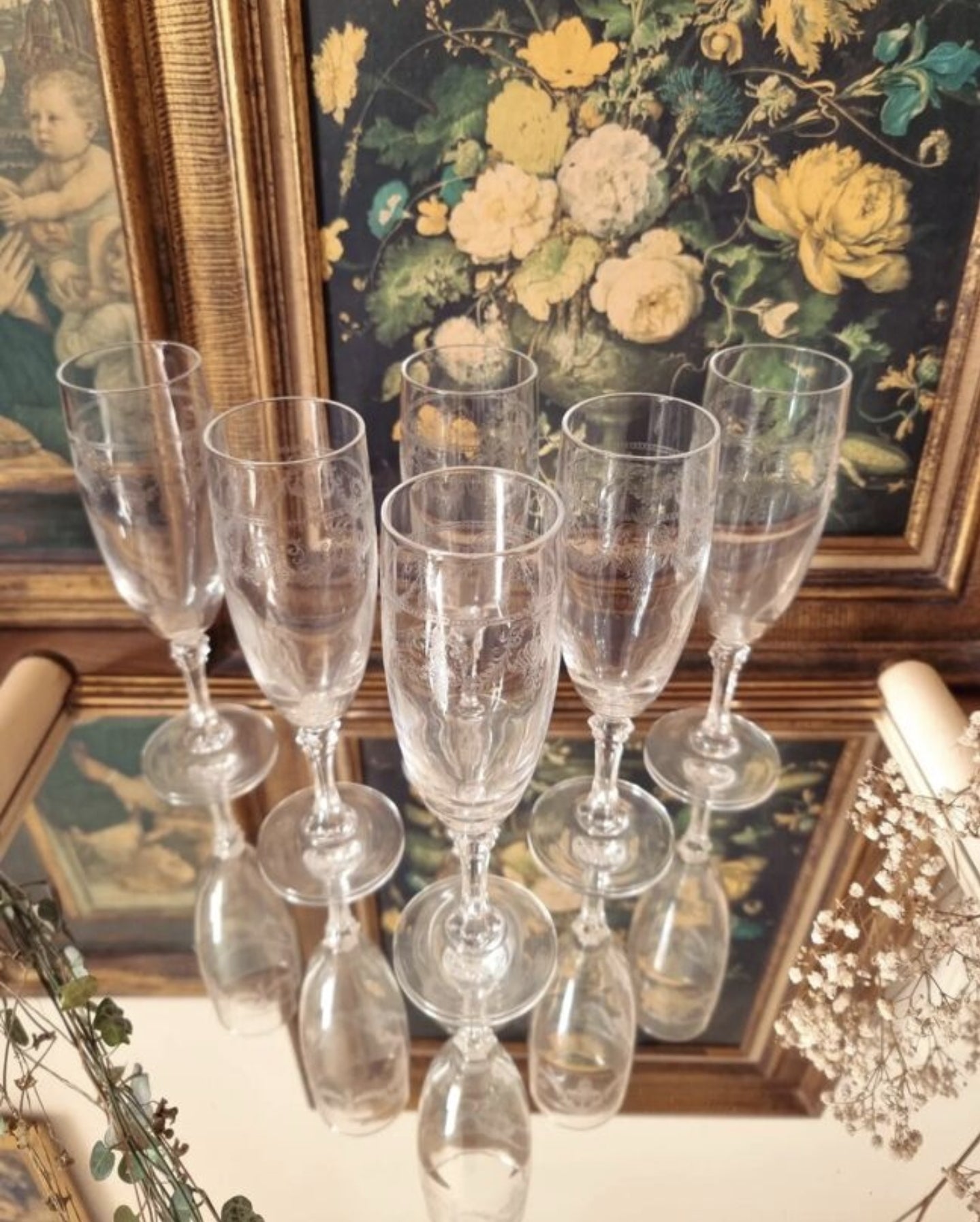 6 flûtes en cristal