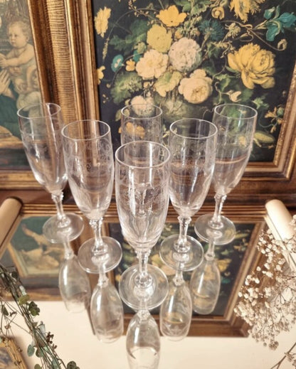6 flûtes en cristal