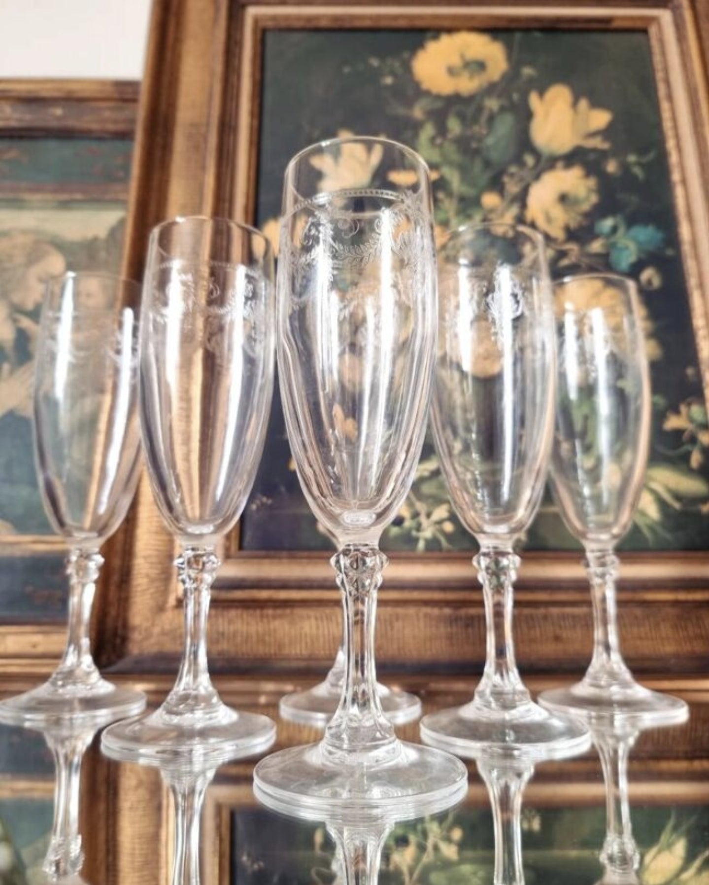 6 flûtes en cristal