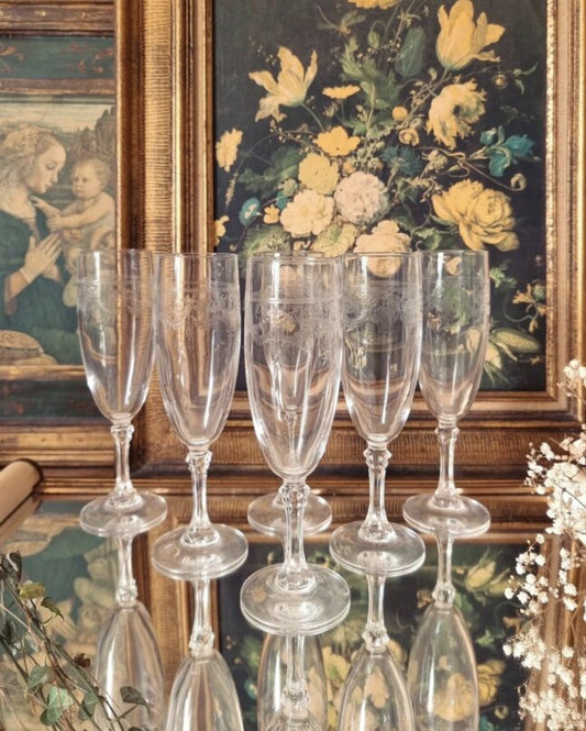 6 flûtes en cristal