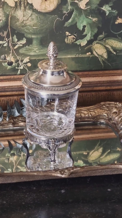 BOÎTE EN CRISTAL & MÉTAL ARGENTÉ