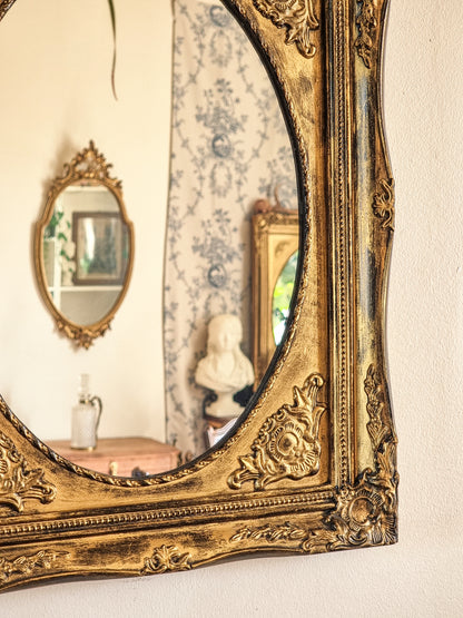 MIROIR NOIR ET DORÉ