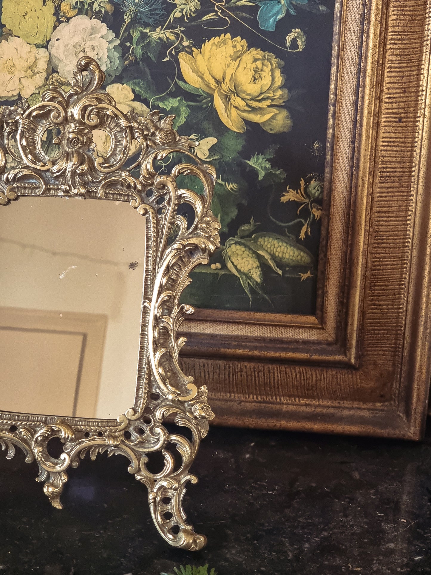 MIROIR DE TABLE, BRONZE