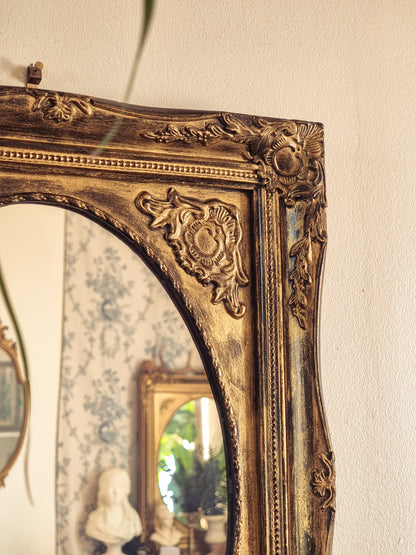 MIROIR NOIR ET DORÉ