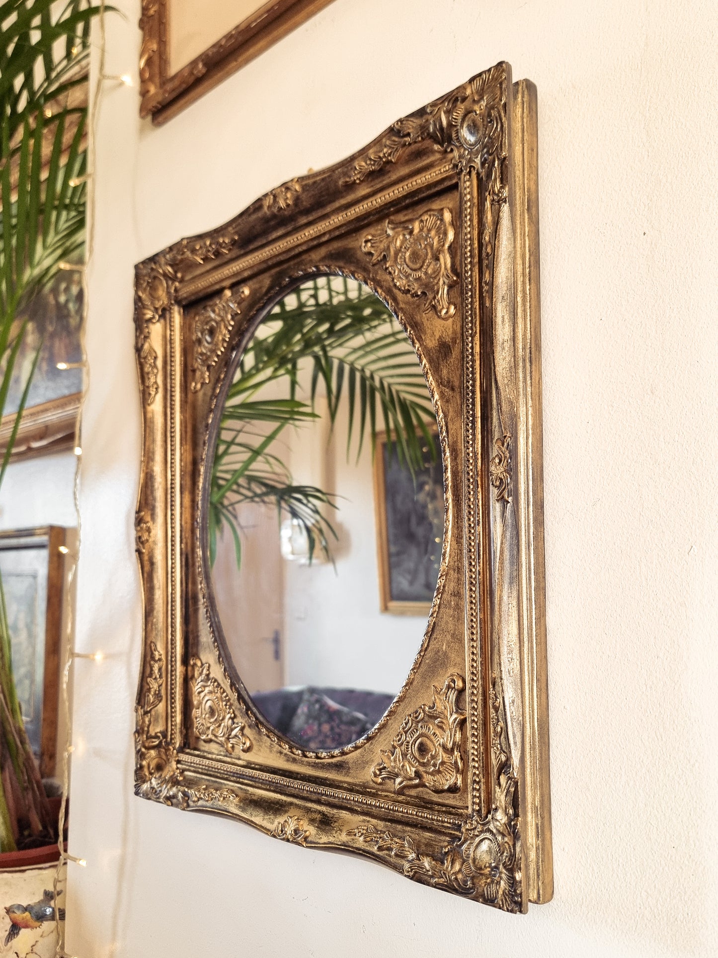 MIROIR NOIR ET DORÉ