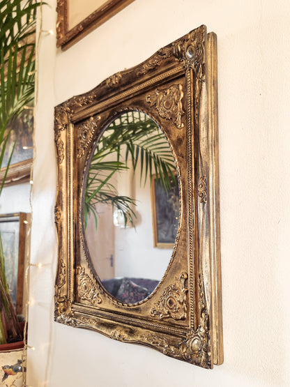 MIROIR NOIR ET DORÉ