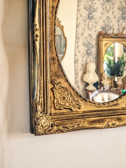 MIROIR NOIR ET DORÉ