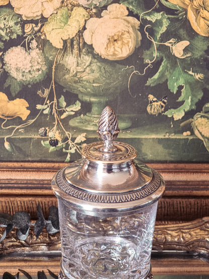 BOÎTE EN CRISTAL & MÉTAL ARGENTÉ