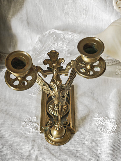 BOUGEOIR CHIMÈRE EN LAITON