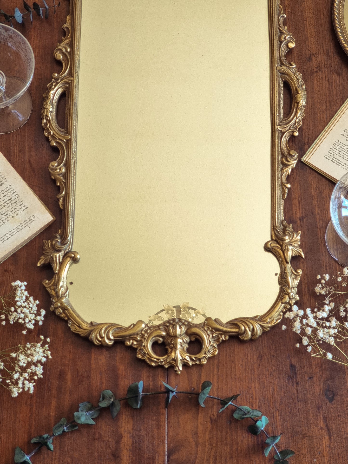 LE MAJESTUEUX - MIROIR ROCAILLE EN BRONZE