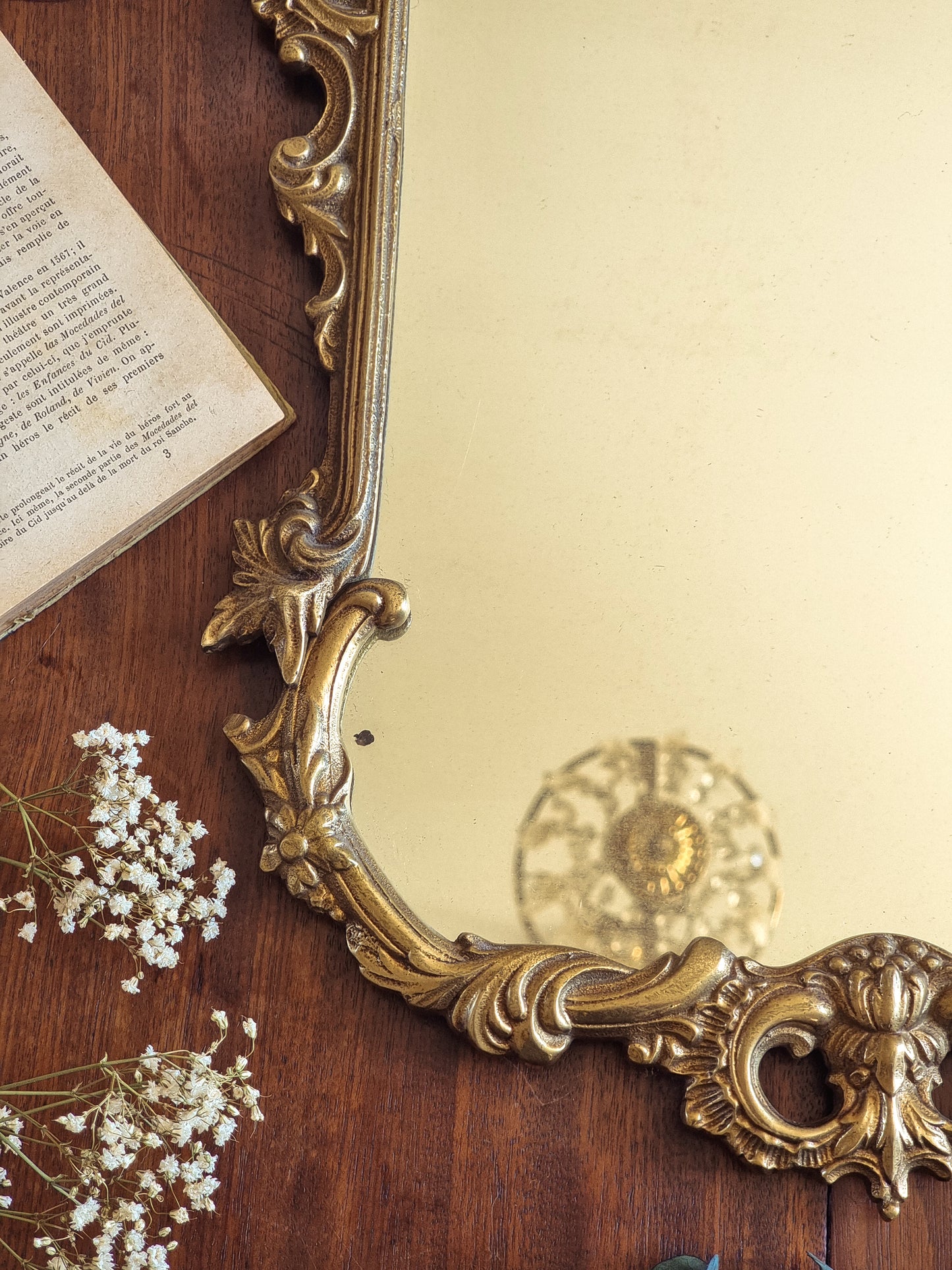 LE MAJESTUEUX - MIROIR ROCAILLE EN BRONZE