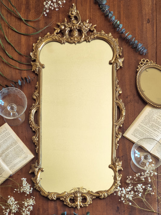 LE MAJESTUEUX - MIROIR ROCAILLE EN BRONZE