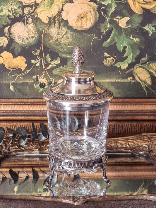 BOÎTE EN CRISTAL & MÉTAL ARGENTÉ