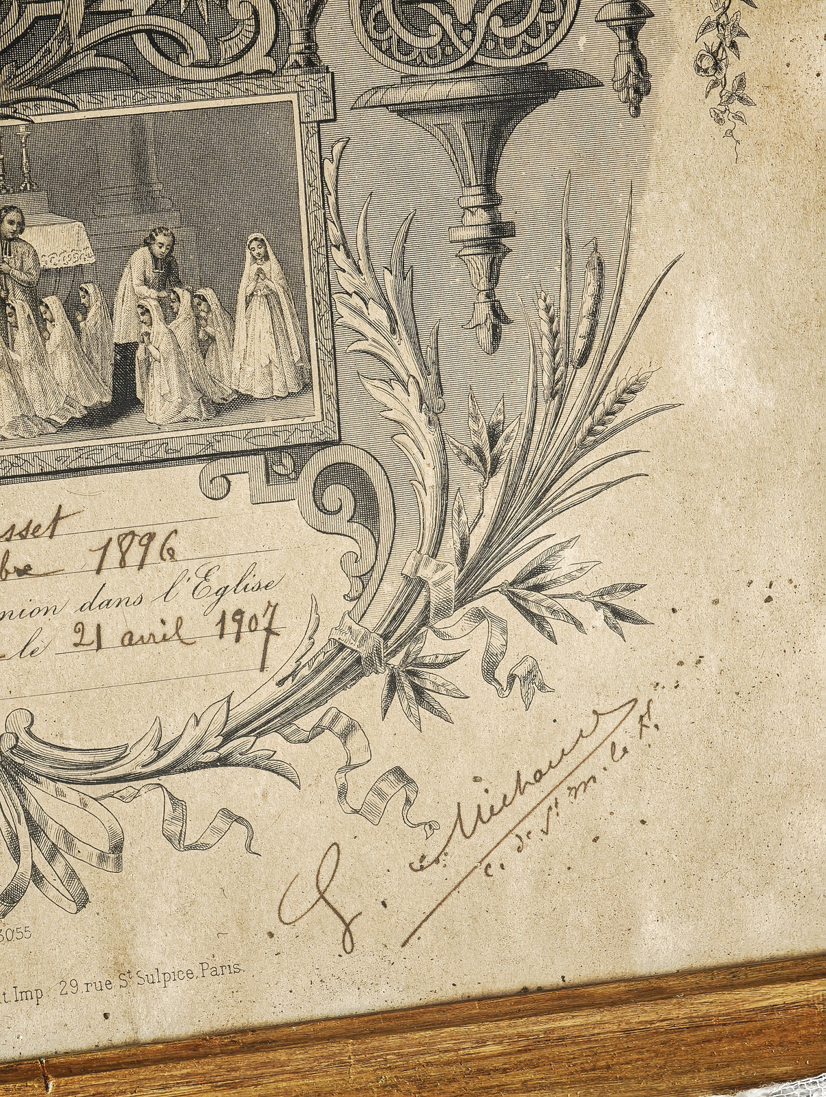 CERTIFICAT DE COMMUNION 1907