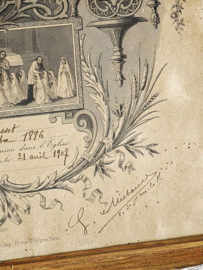 CERTIFICAT DE COMMUNION 1907