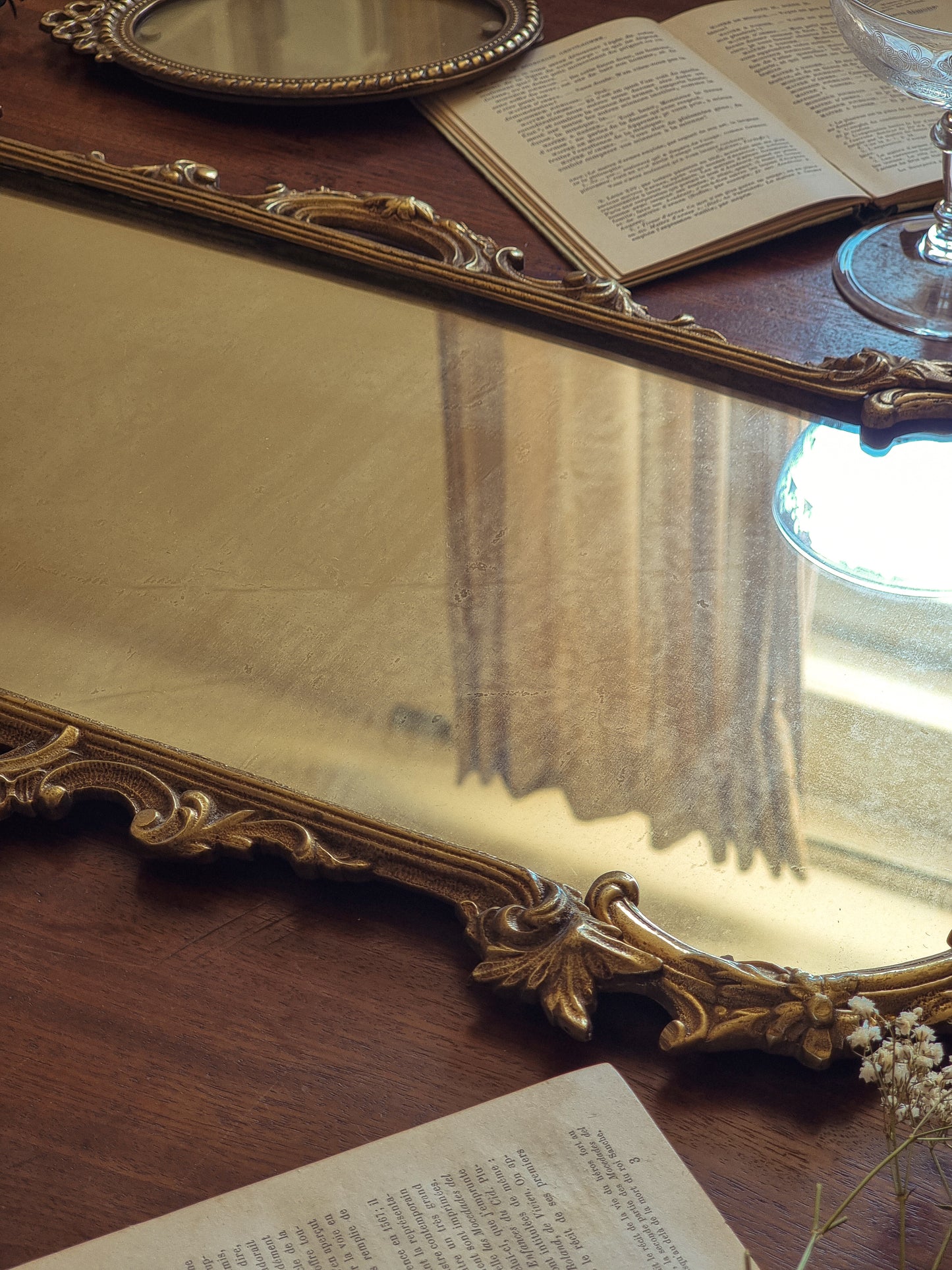 LE MAJESTUEUX - MIROIR ROCAILLE EN BRONZE