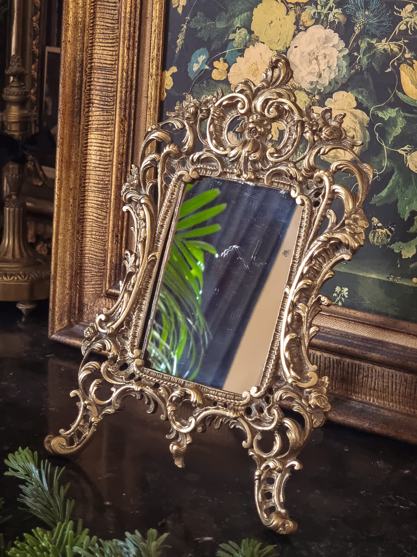 MIROIR DE TABLE, BRONZE