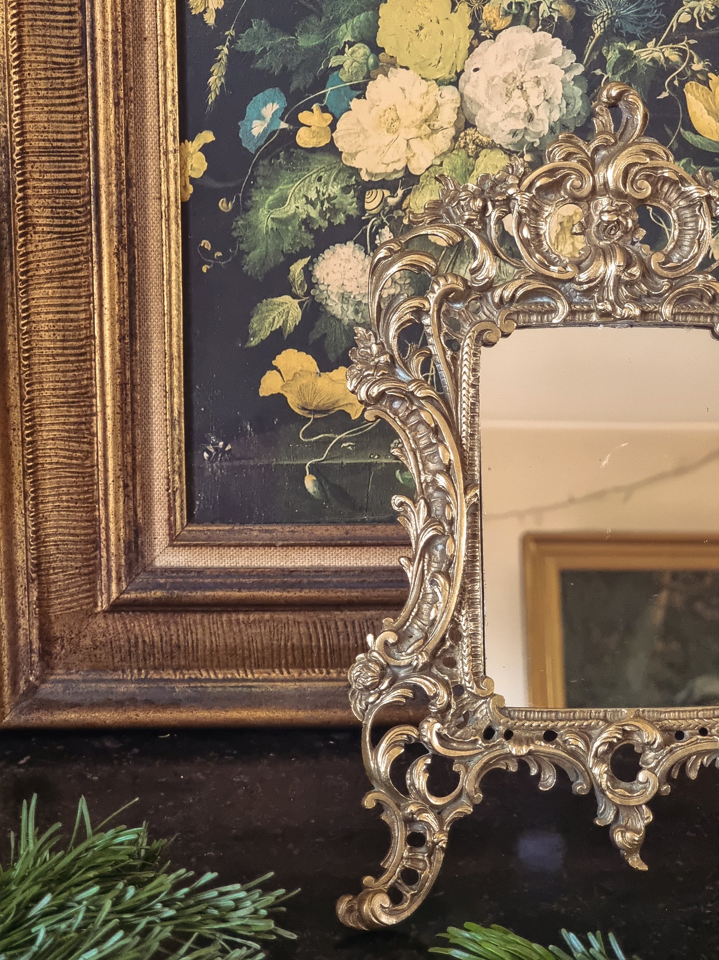 MIROIR DE TABLE, BRONZE